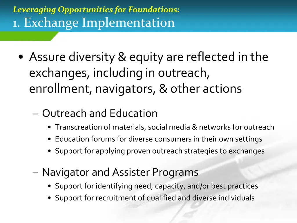 leveraging opportunities for foundations