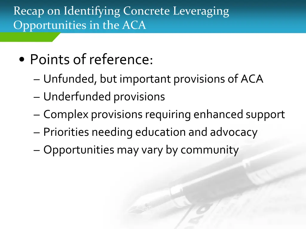 recap on identifying concrete leveraging