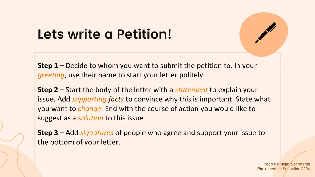 lets write a petition