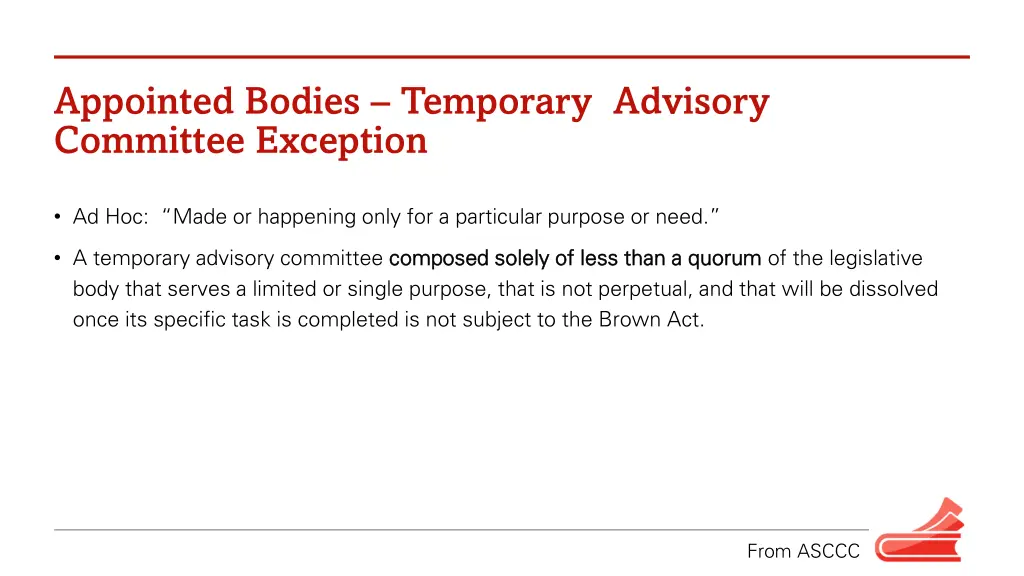 appointed bodies temporary advisory committee