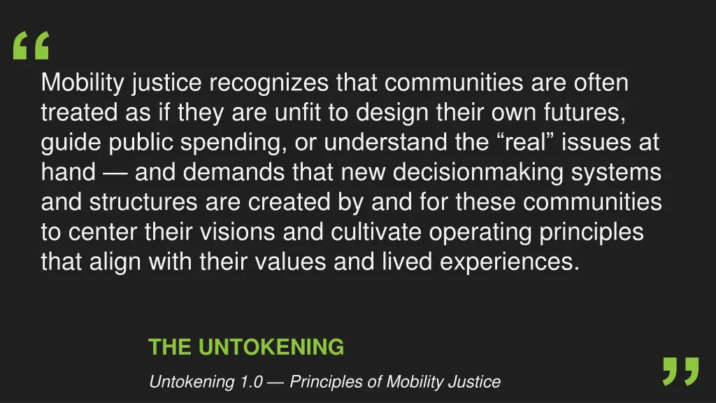 mobility justice recognizes that communities