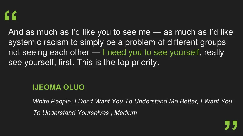 systemic racism to simply be a problem