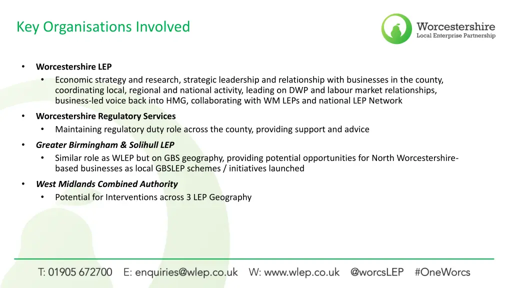 key organisations involved 1