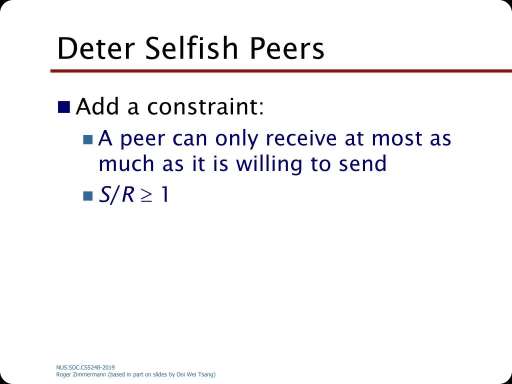 deter selfish peers