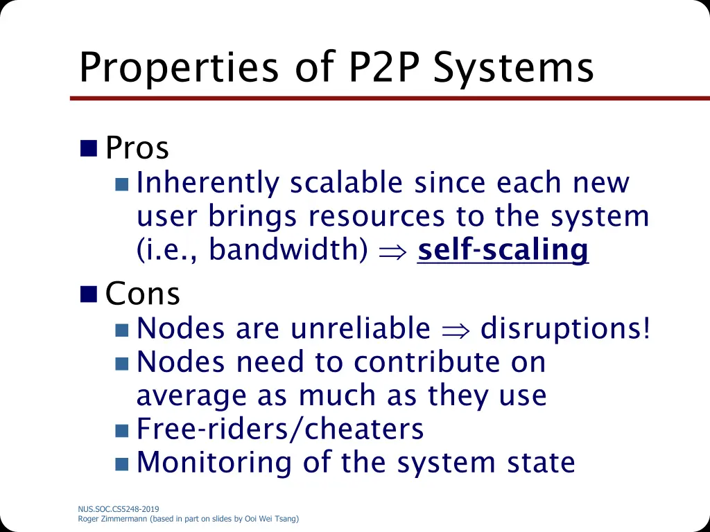 properties of p2p systems