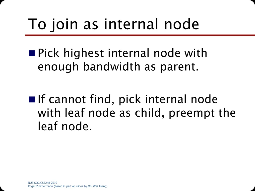 to join as internal node