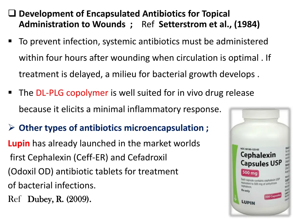 development of encapsulated antibiotics
