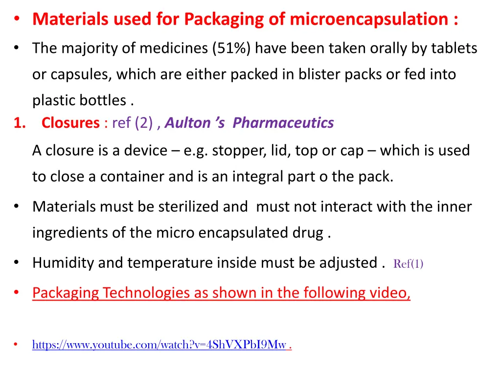 materials used for packaging