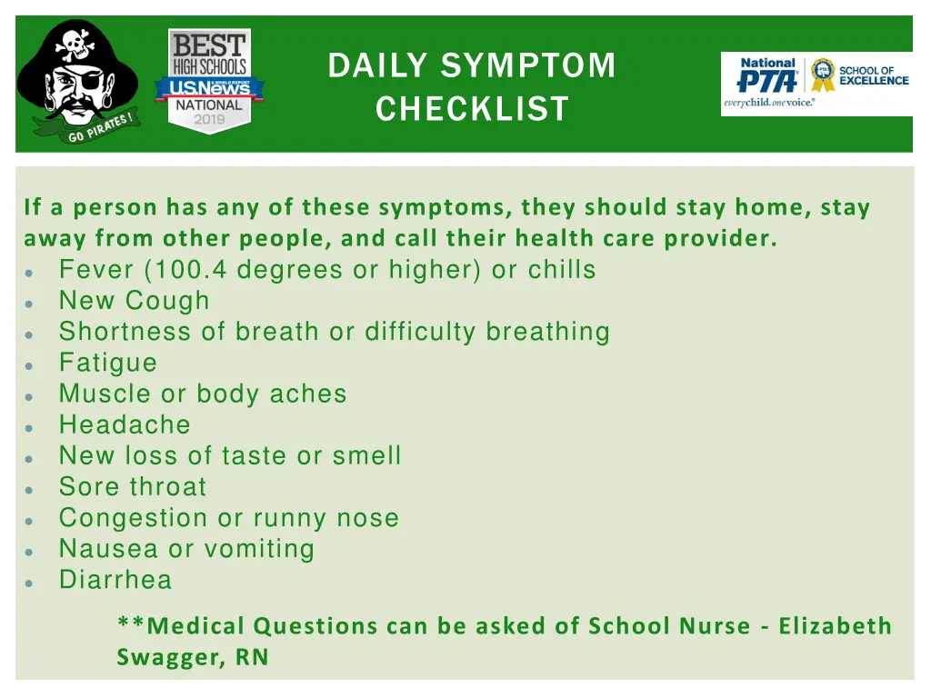 daily symptom checklist