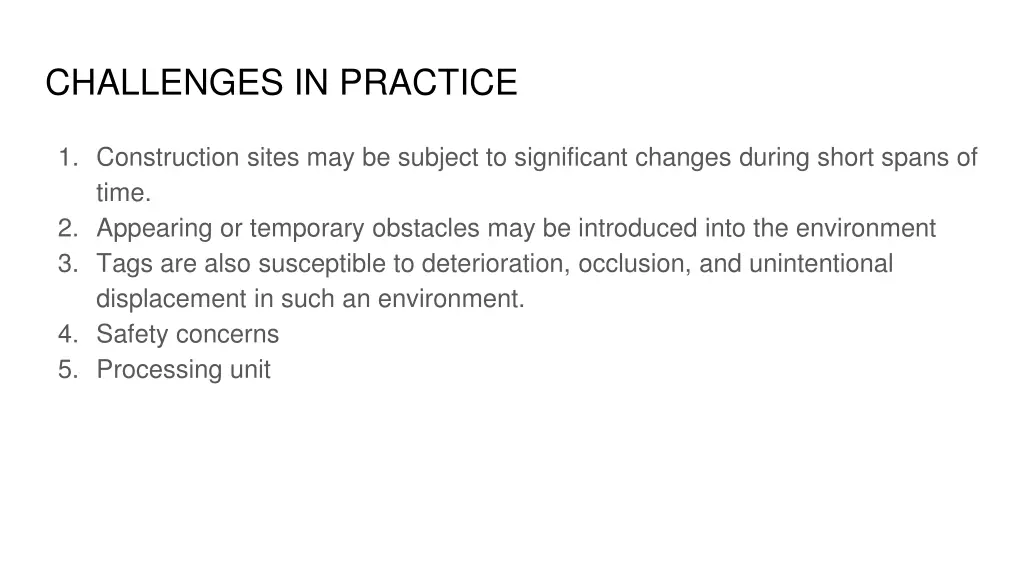 challenges in practice