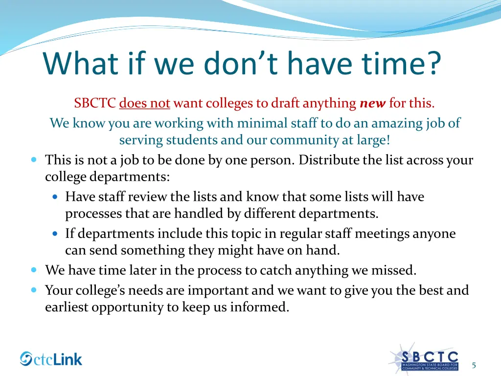 what if we don t have time