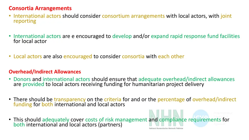 consortia arrangements international actors