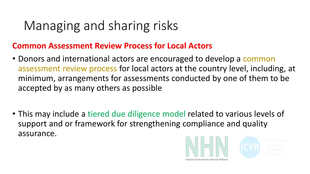 managing and sharing risks