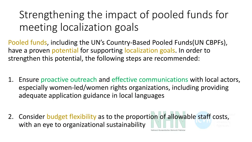 strengthening the impact of pooled funds