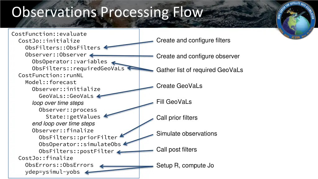 observations processing flow