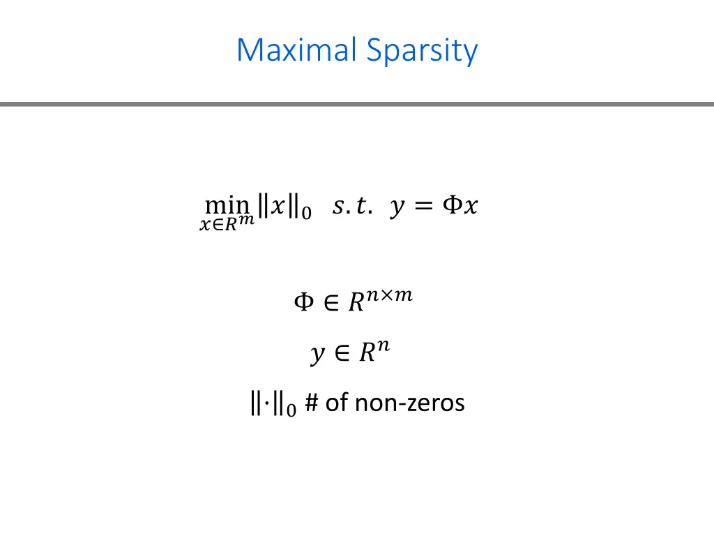 maximal sparsity