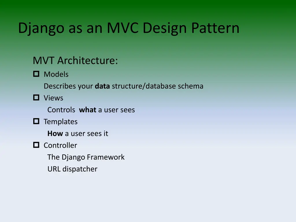 django as an mvc design pattern