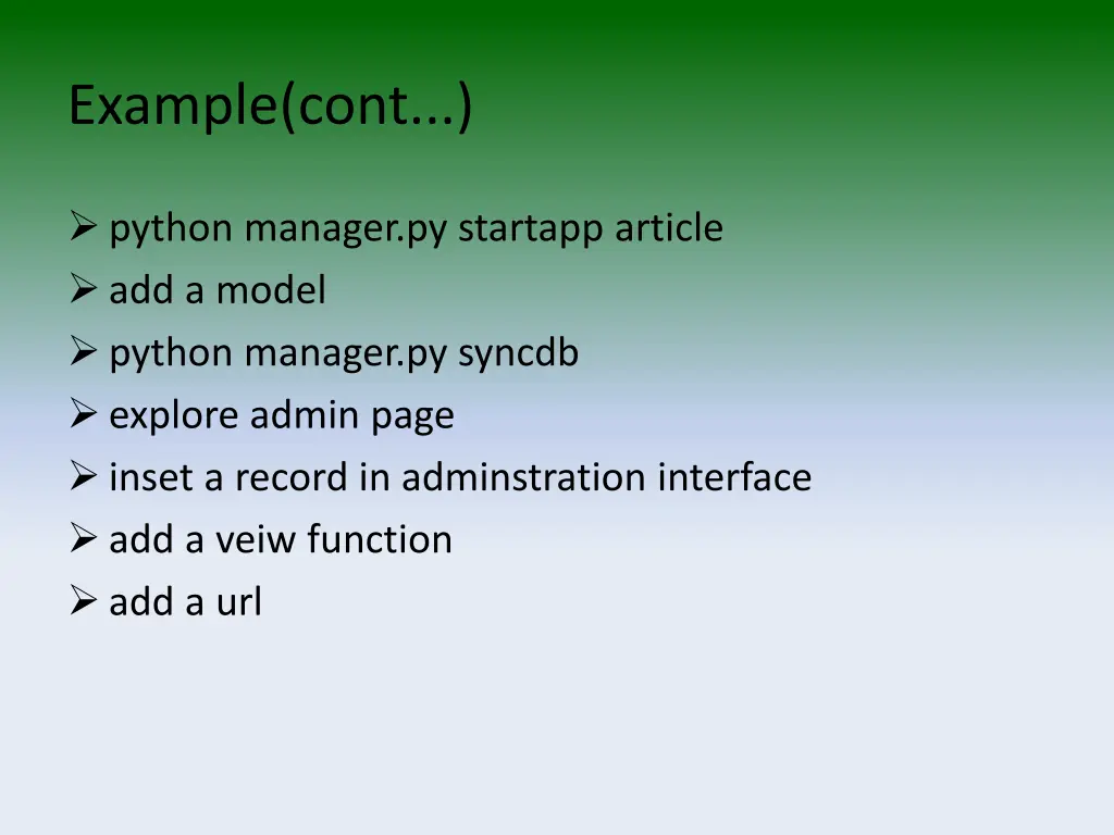 example cont
