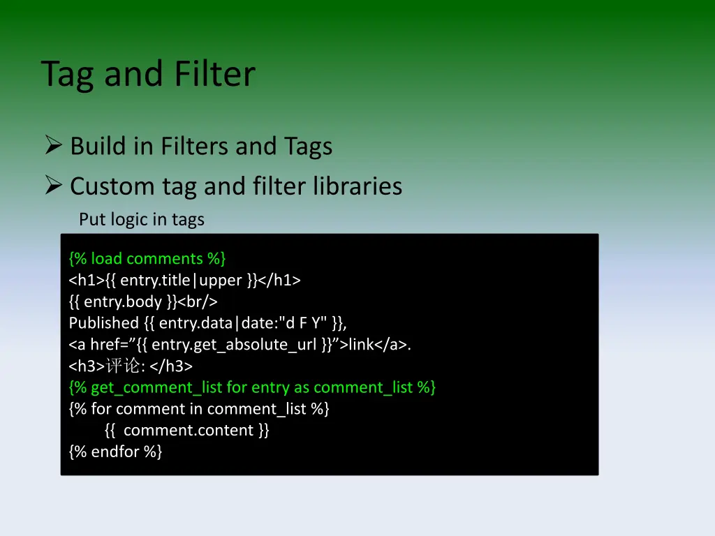 tag and filter