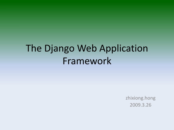 the django web application framework