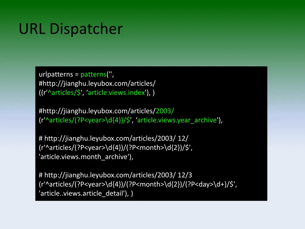 url dispatcher 1
