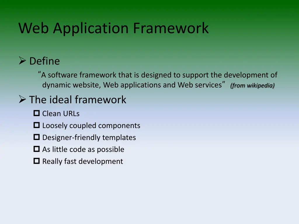 web application framework