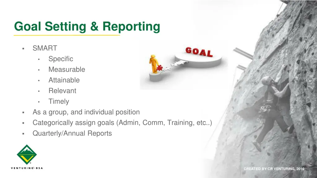 goal setting reporting