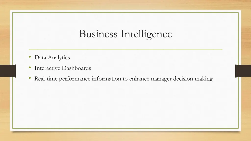 business intelligence