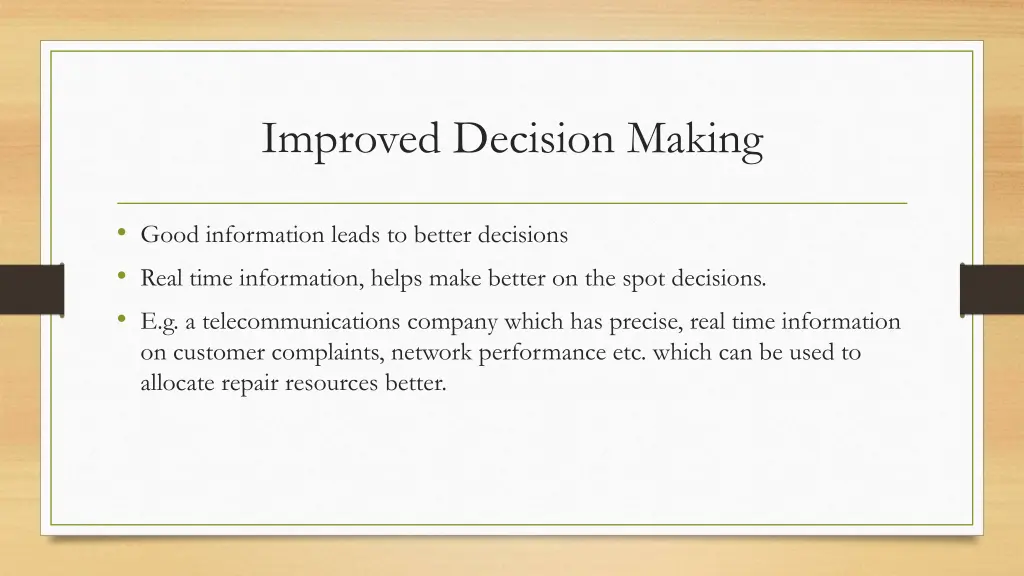 improved decision making