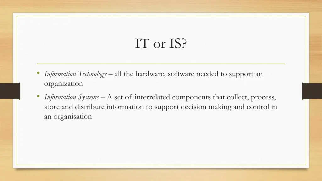 it or is