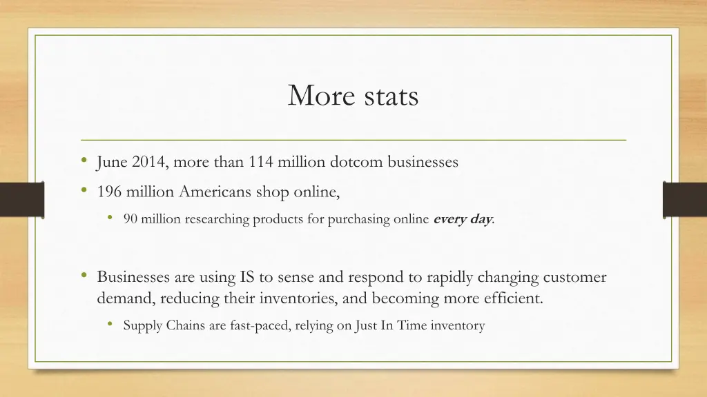 more stats