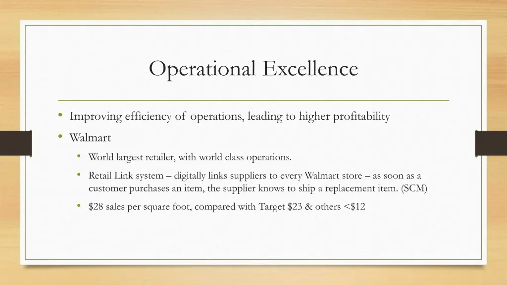 operational excellence