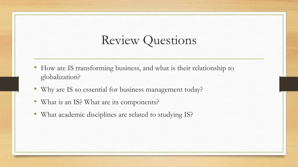 review questions