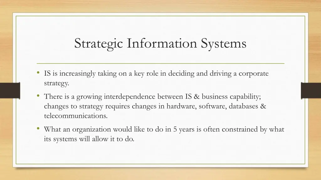 strategic information systems