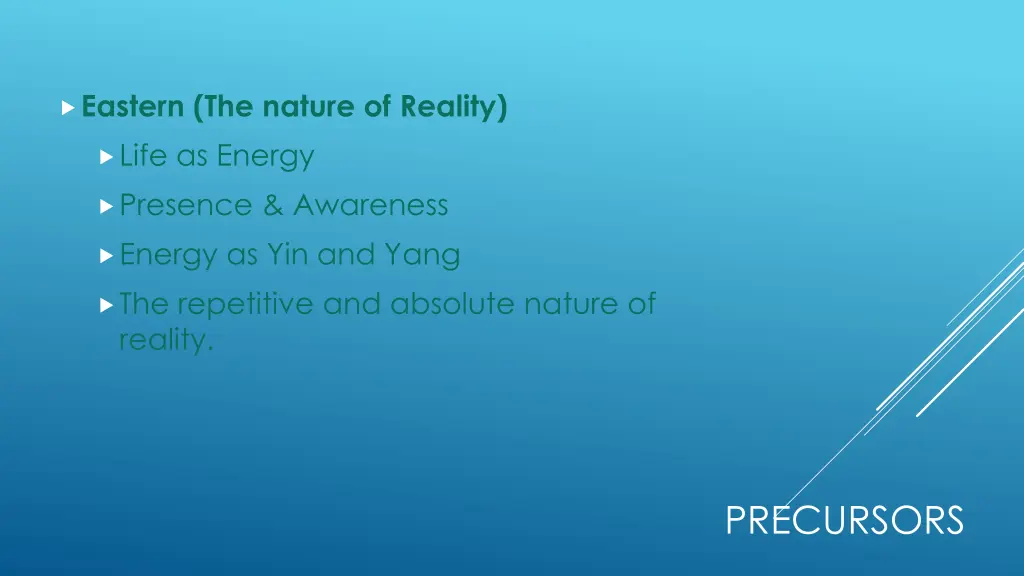 eastern the nature of reality