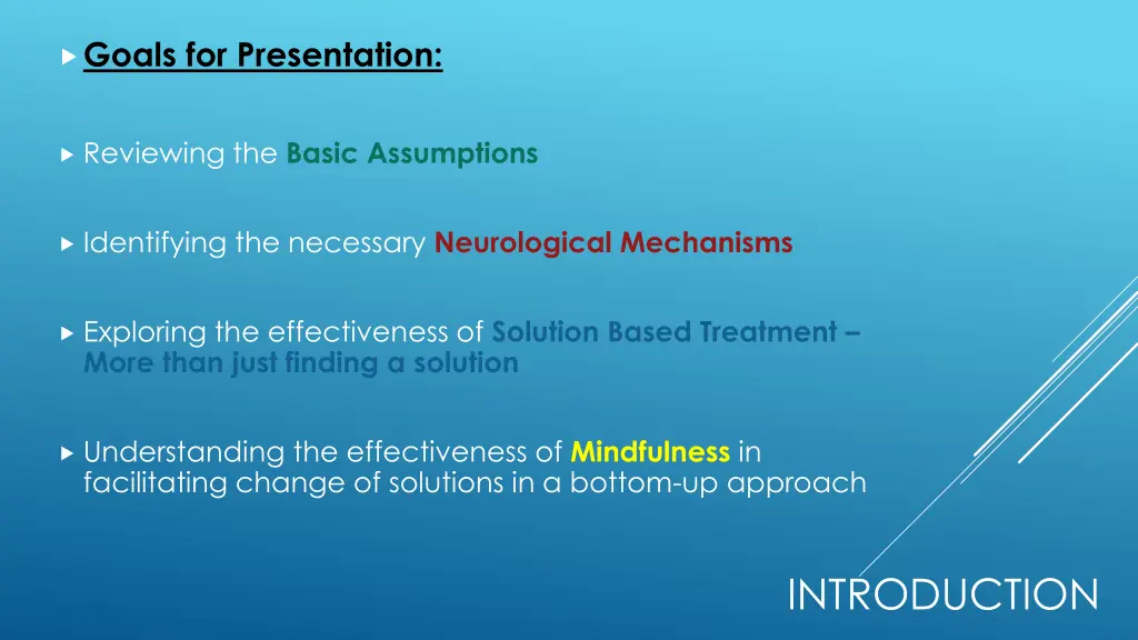 goals for presentation