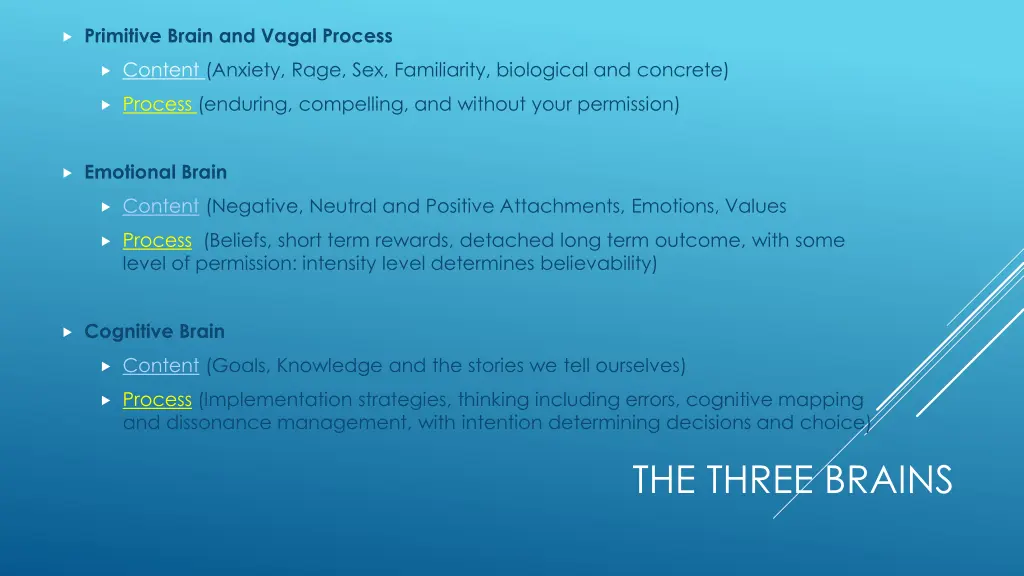 primitive brain and vagal process