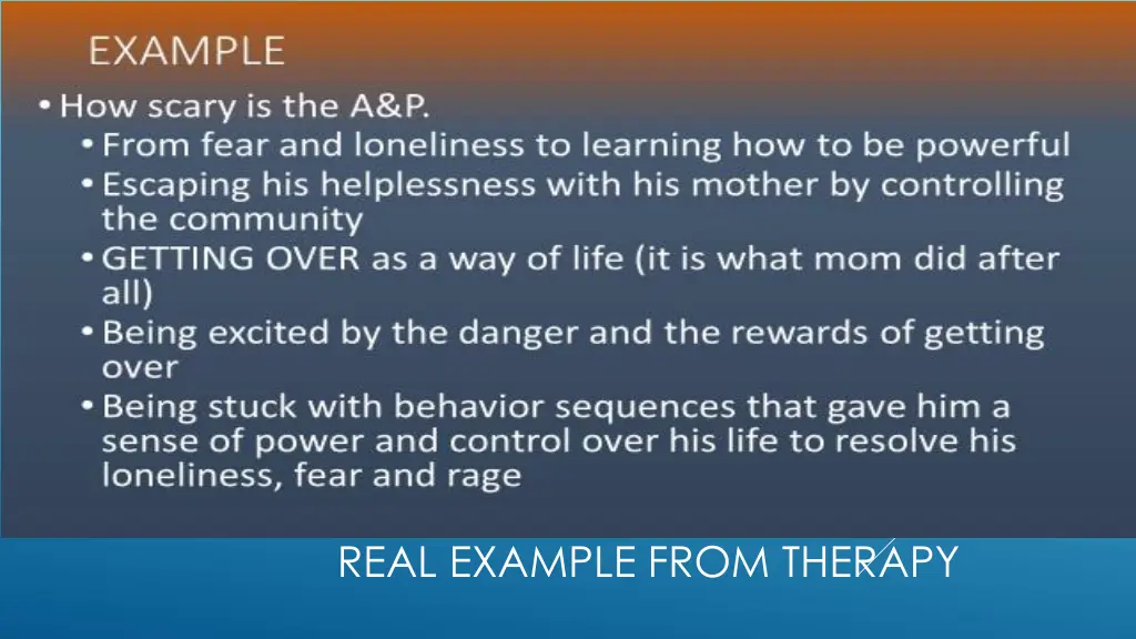 real example from therapy