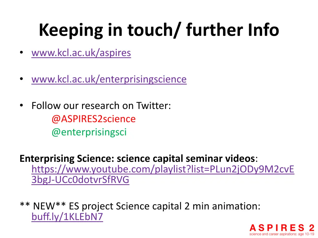 keeping in touch further info