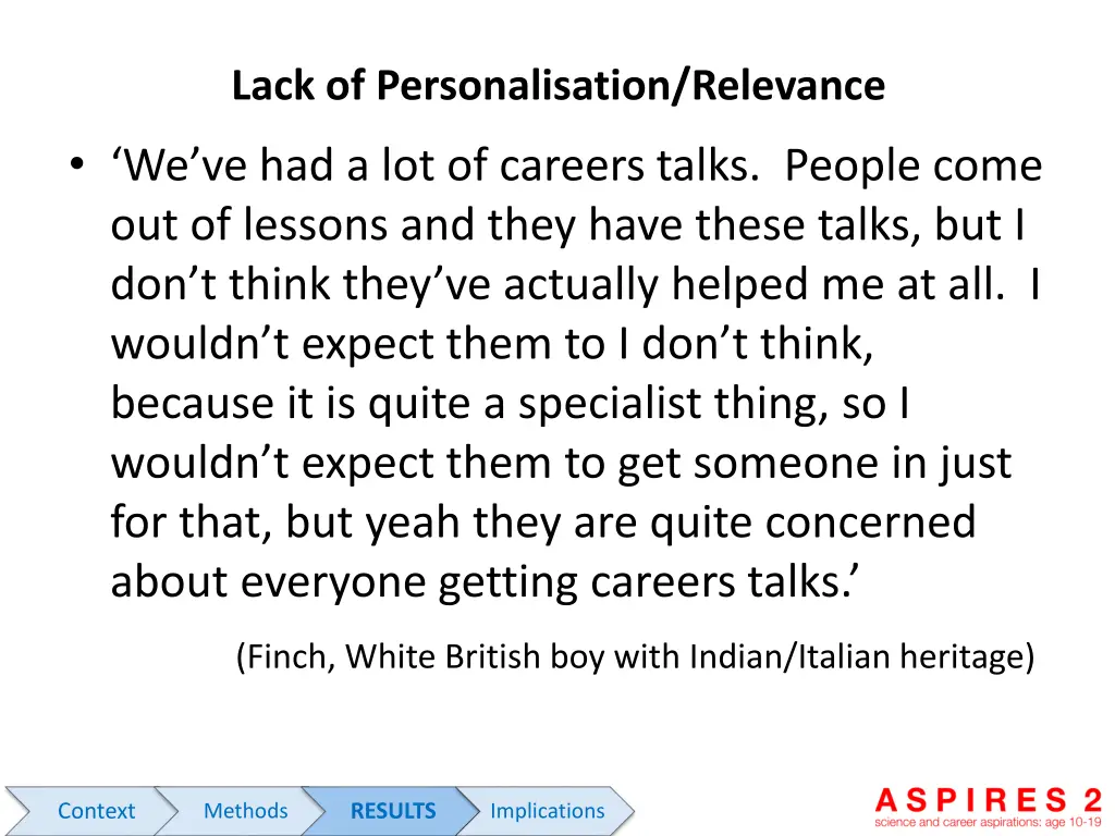 lack of personalisation relevance