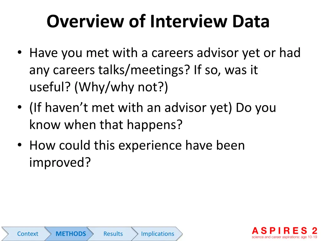 overview of interview data