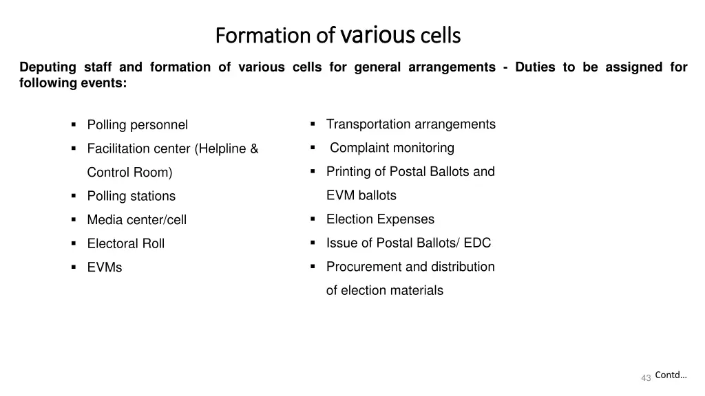formation of formation of various