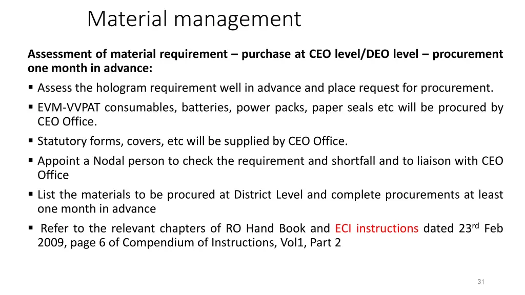 material management