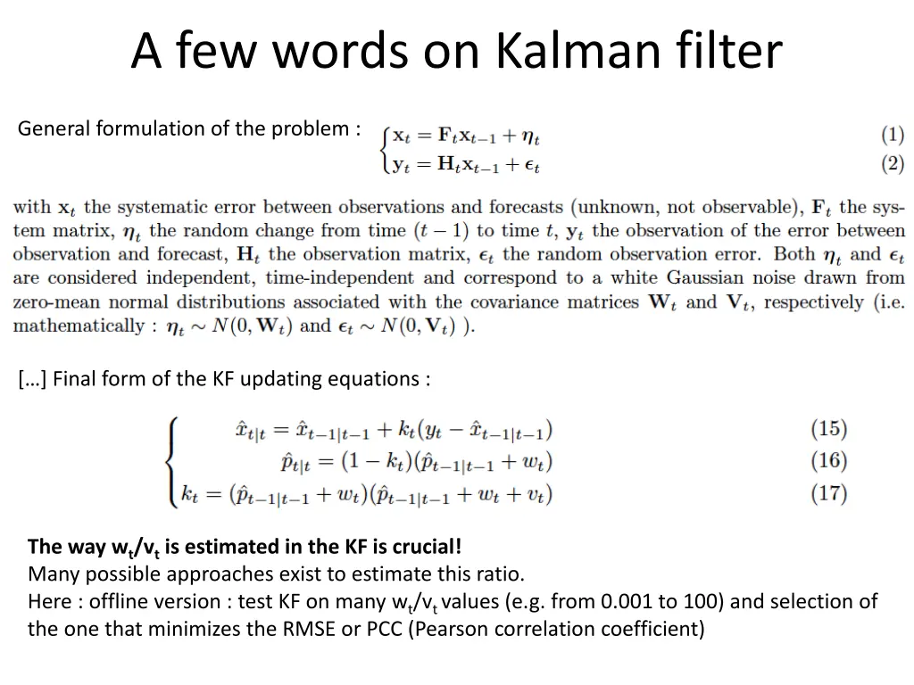 a few words on kalman filter