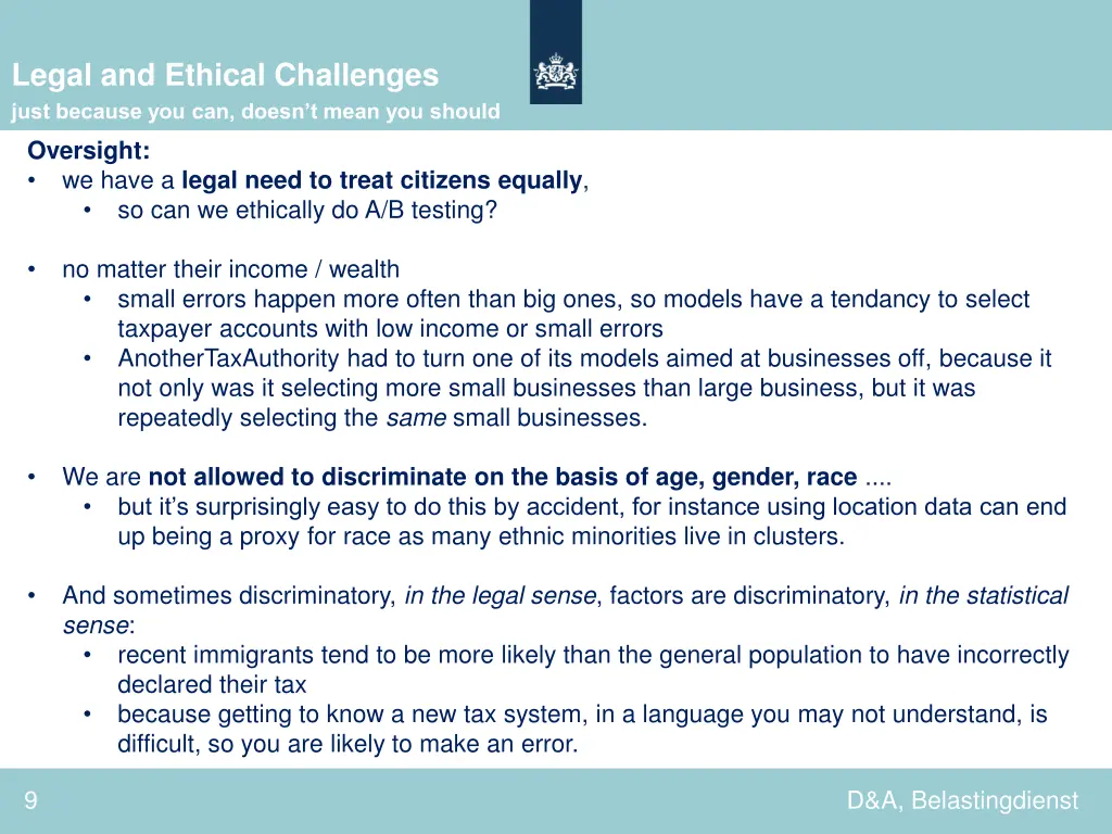 legal and ethical challenges just because
