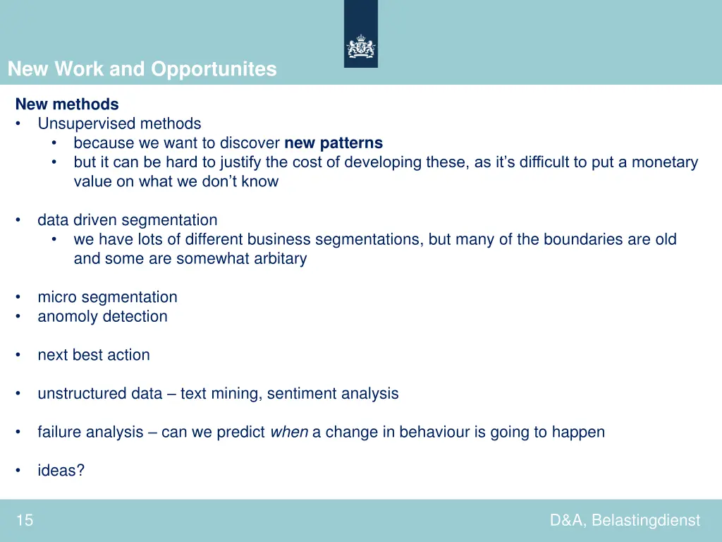 new work and opportunites
