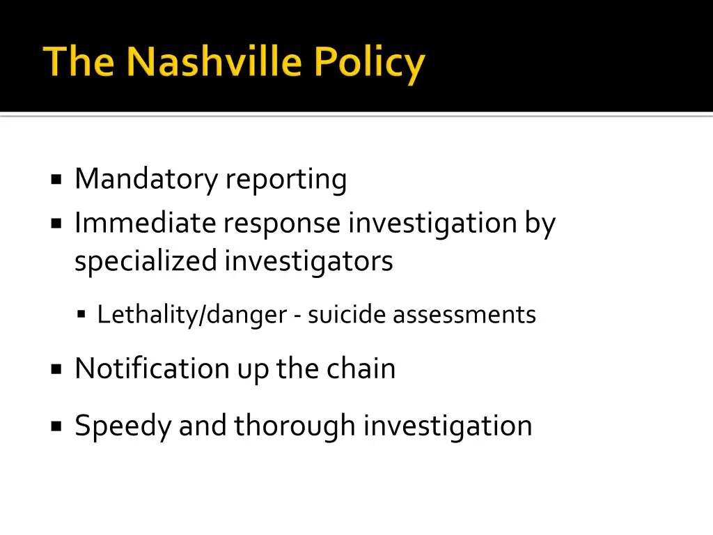 mandatory reporting immediate response