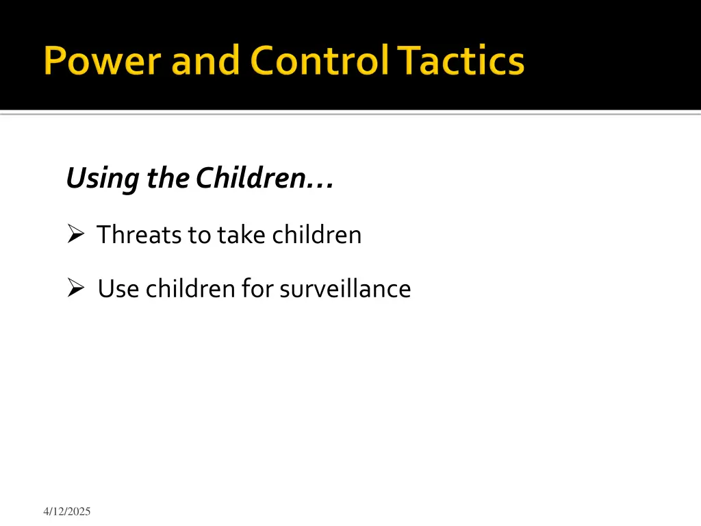 using the children