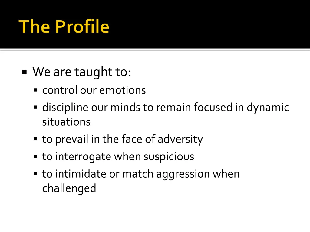 we are taught to control our emotions discipline
