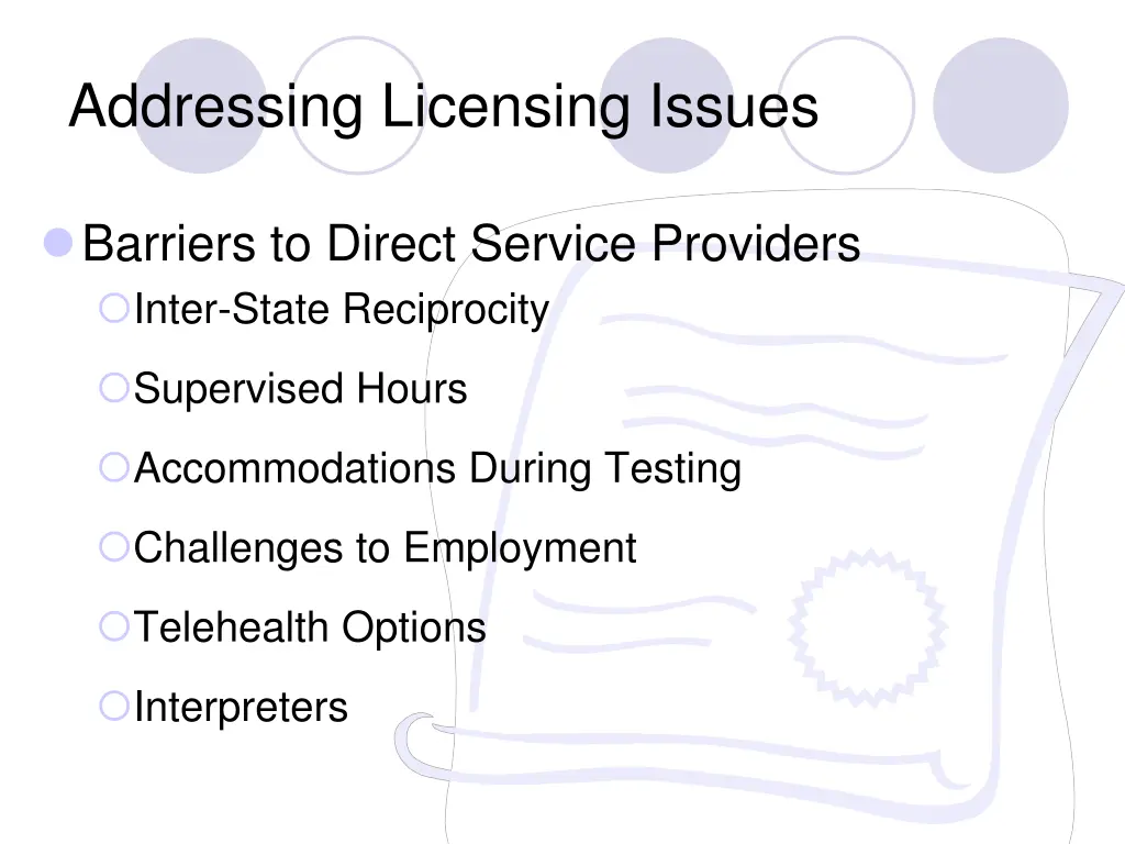 addressing licensing issues